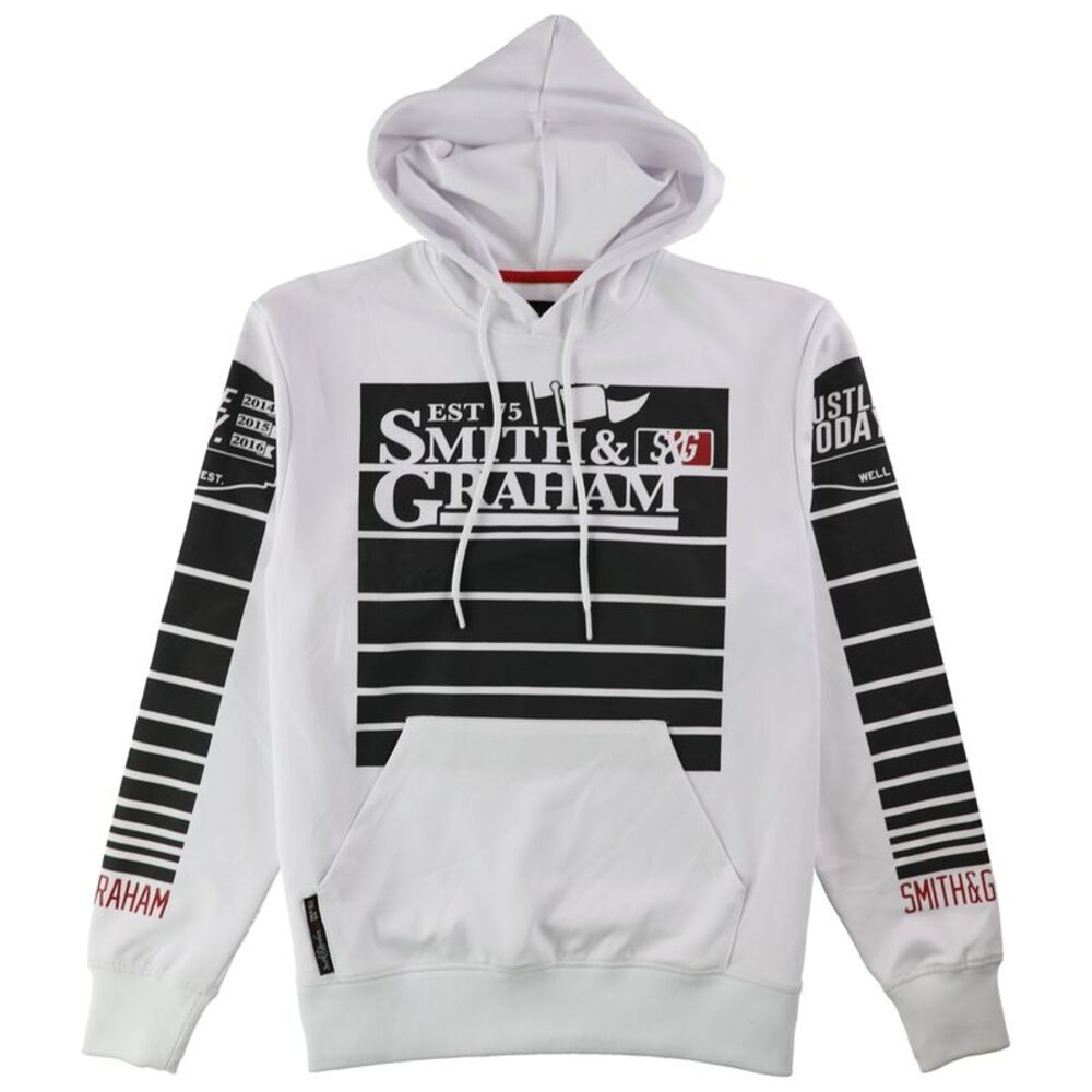 Smith & Graham Mens Est 75 Hoodie Sweatshirt, White, XL, DM